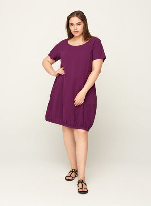 Klänning med fickor , Dark Purple, Model image number 2