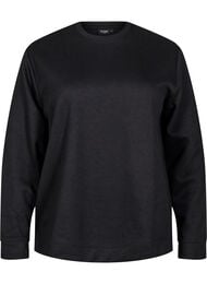 Sweatshirt med rund halsringning, Svart