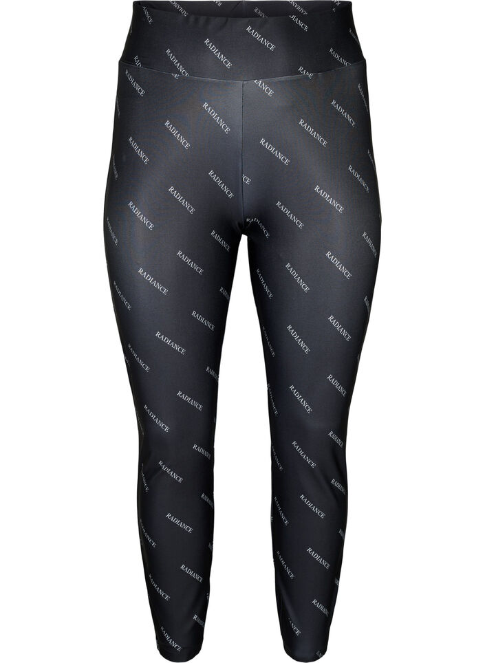 Texttryck leggings, Black Radiance, Packshot image number 0