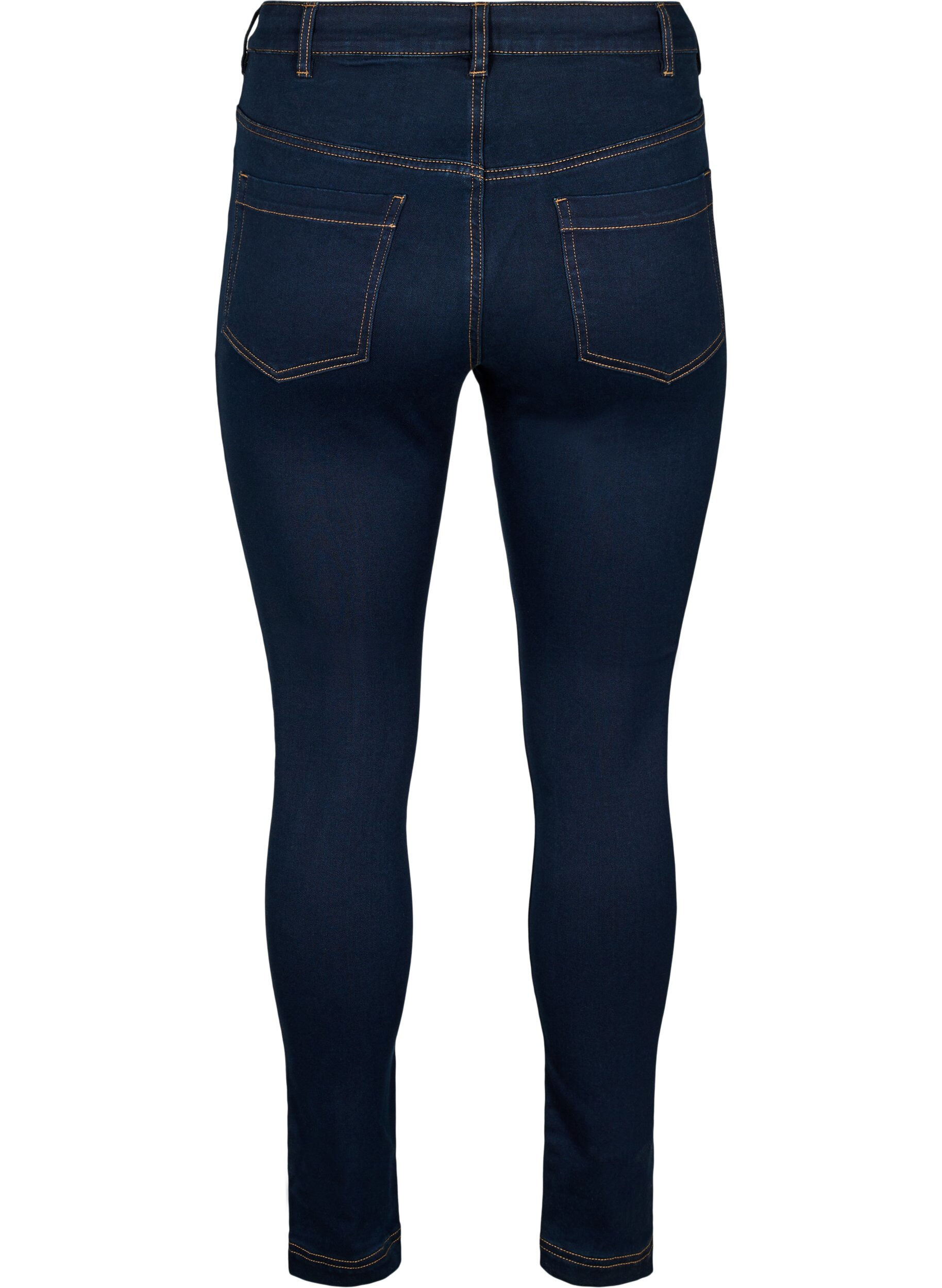 Zizzi Super slim Amy jeans med h&ouml;g midja, Unwashed, Packshot image number 1