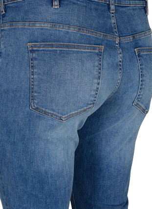 Sanna jeans med supersmal passform och knappstängning, Blue denim, Packshot image number 3