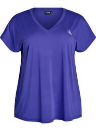 Tr&auml;nings t-shirt med v-ringning och l&ouml;s passform, Lila