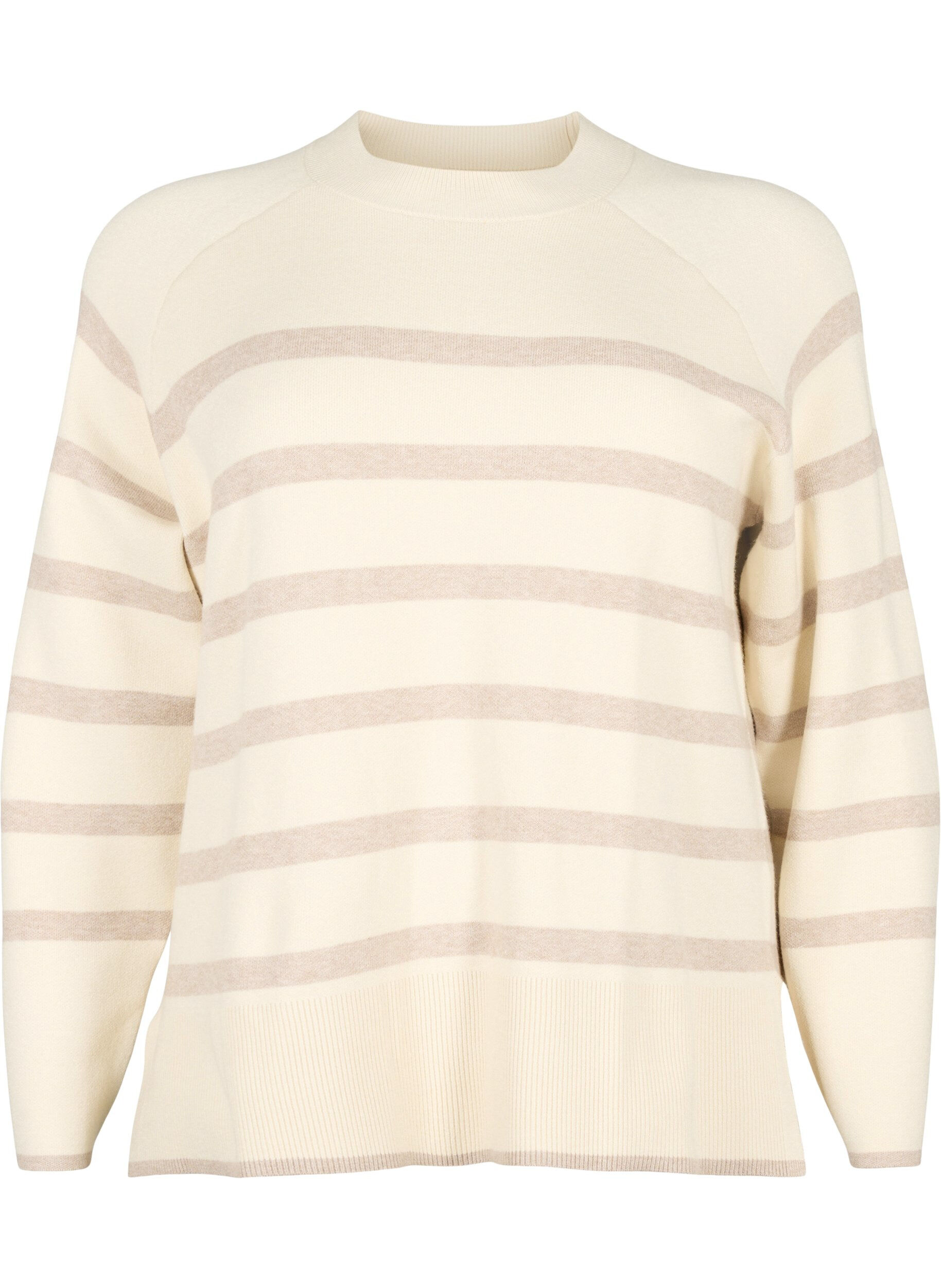 Zizzi Pullover i viskosblandning, med slits i sidan	, Birch W/Simply T., Packshot image number 0