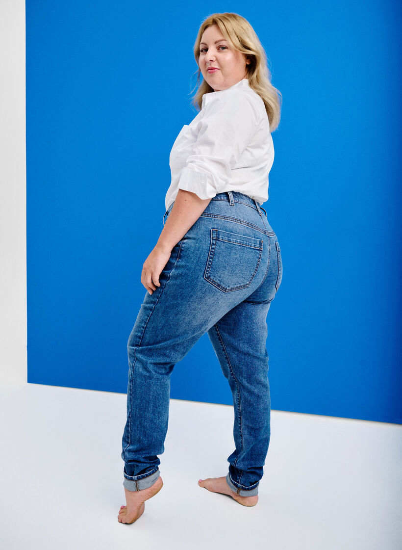 Amy jeans med h&ouml;g midja och super slim fit, Bl&aring;, Image image number 0