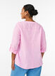 Skjortblus i bomull med v-ringning, Rosa, Model image number 2