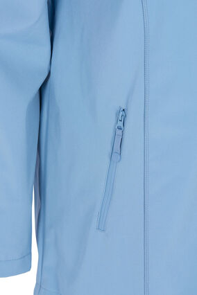 Kort softshell jacka med luva, Blue Shadow, Packshot image number 3