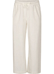 L&ouml;st sittande byxor med h&ouml;g midja och fickor, Vanilla