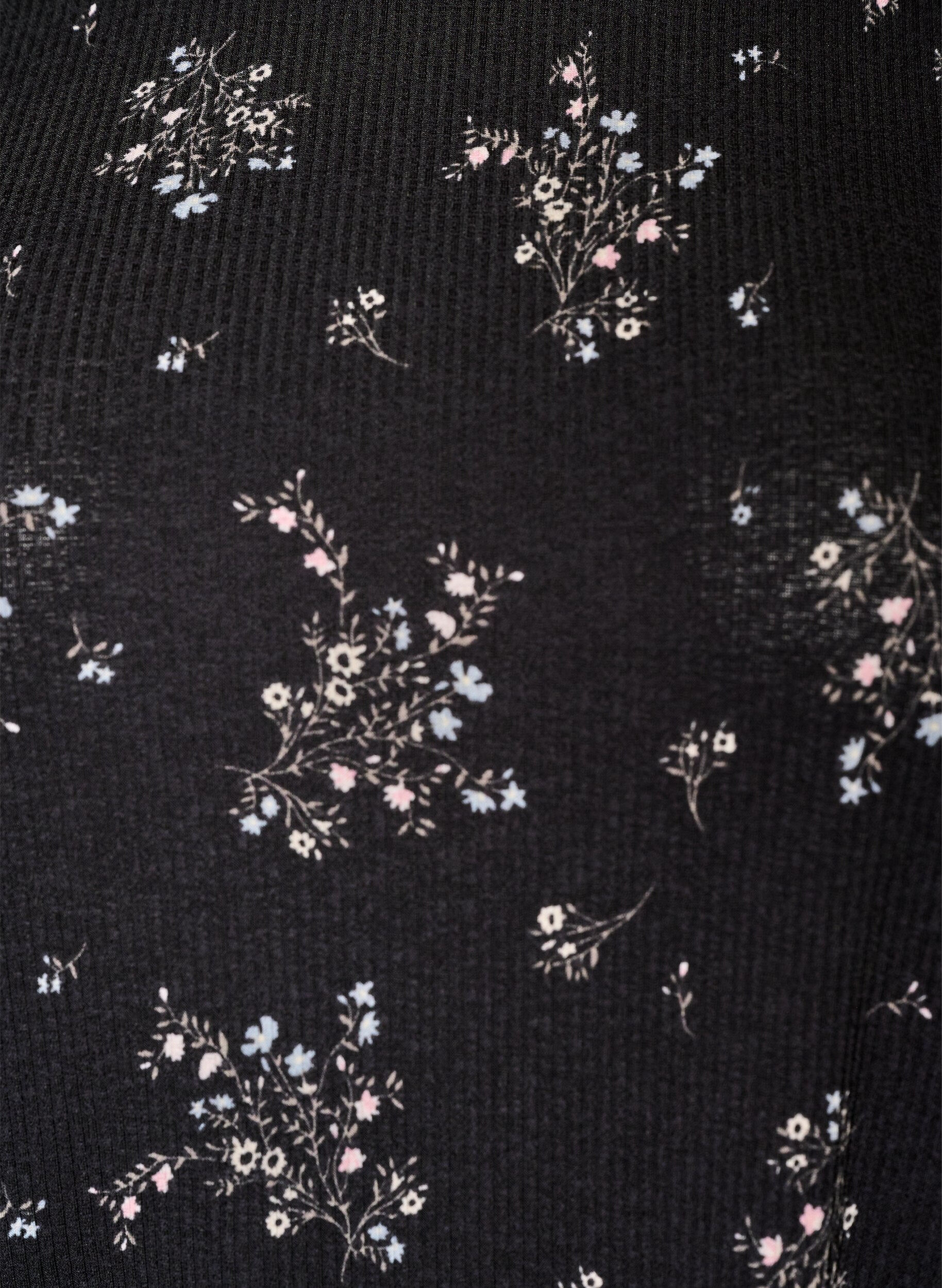 ZizziM&ouml;nstrad blus med korta &auml;rmar, Svart, Packshot image number 2