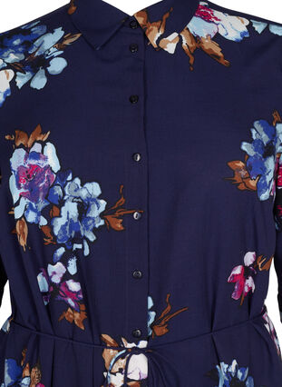 FLASH – Skjortklänning med tryck, Big Blue Flower, Packshot image number 2