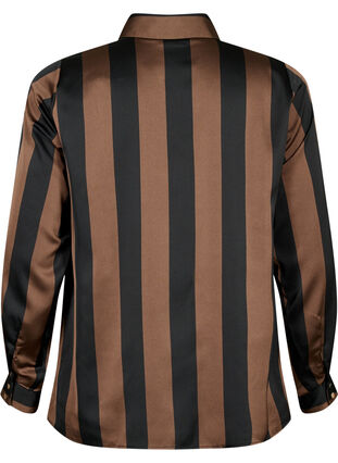 Randig satinskjorta, Chestnut/B. Stripes, Packshot image number 1