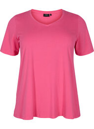 Enfärgad t-shirt i bomull, Hot Pink