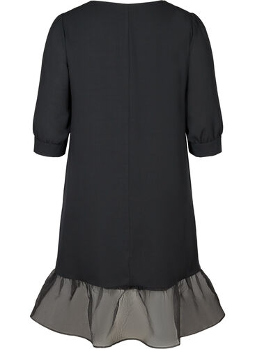 Klänning med puffärmar, Black, Packshot image number 1