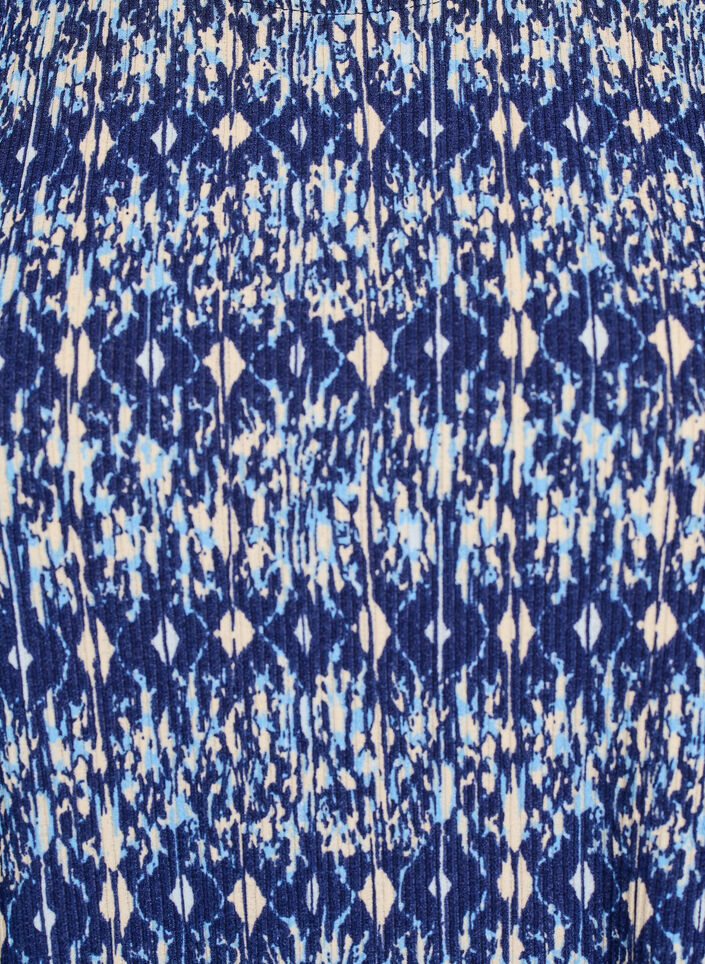 Mönstrad blus med korta ärmar, Blå, Packshot image number 2