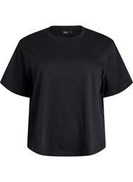 Boxy bomulls-t-shirt, Svart