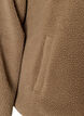 Teddyjacka med rund hals och knappar, Brun, Packshot image number 3