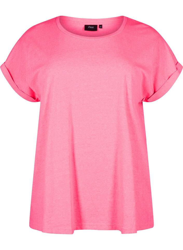 Neonfärgad bomulls t-shirt, Rosa, Packshot image number 0