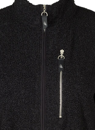 Teddycardigan med blixtlås, Black, Packshot image number 2