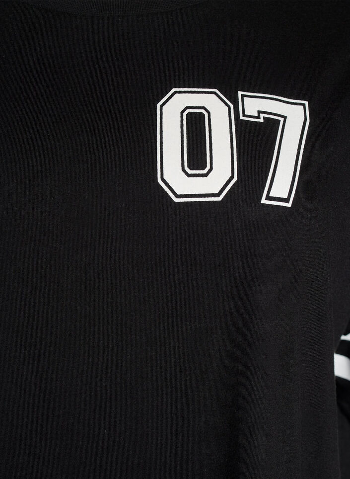 Kort t-shirtkl&auml;nning med sportiga detaljer, Svart, Packshot image number 2