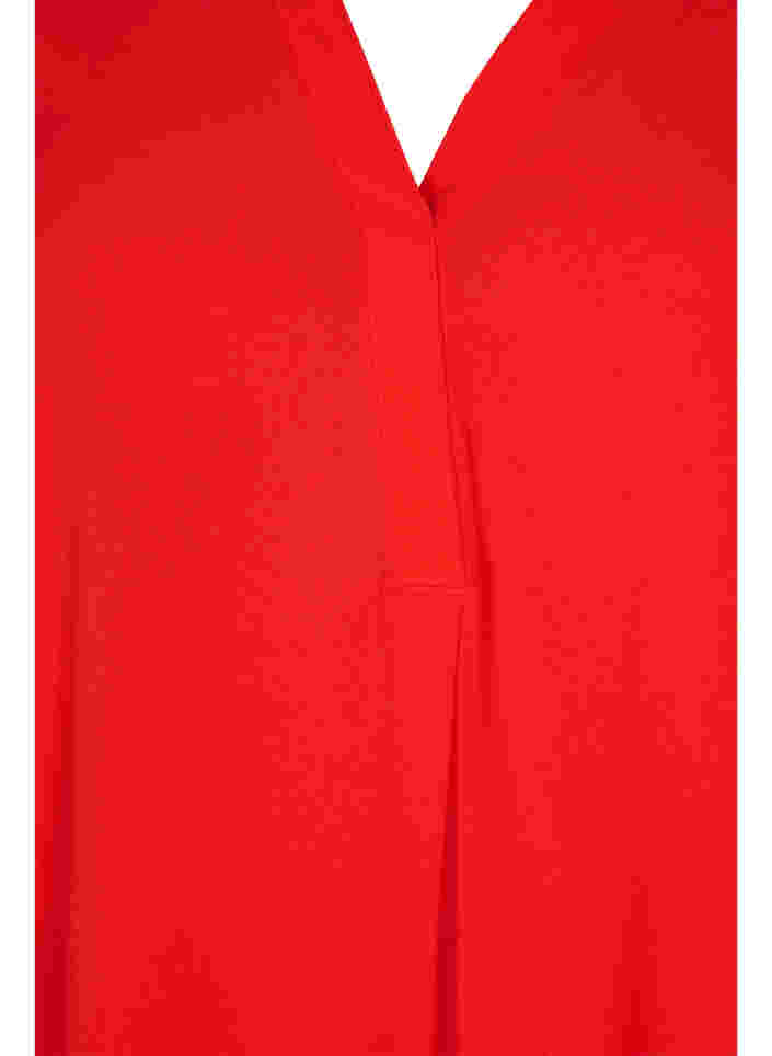 Kortärmad blus med v-ringning, Fiery Red, Packshot image number 2