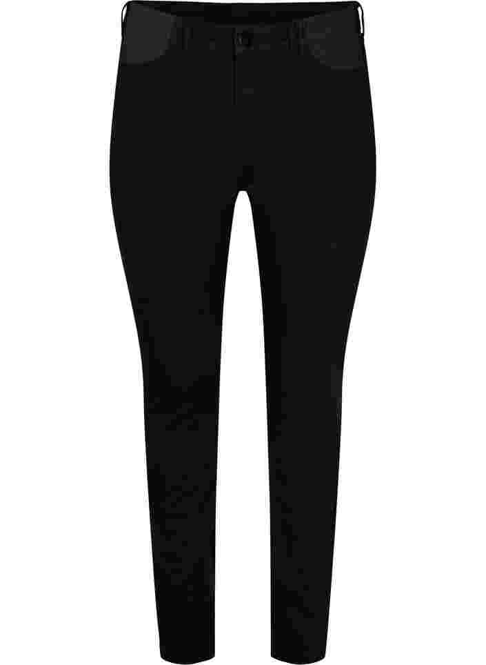 Super slim Amy jeans med resår i midjan, Black, Packshot