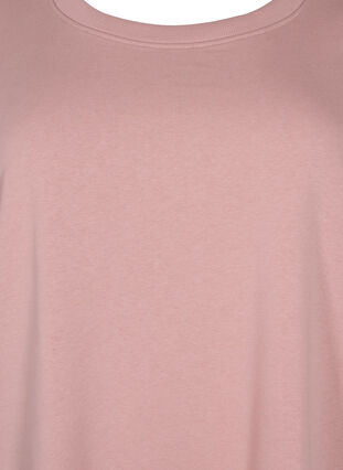 Sweatshirtklänning med korta ärmar och slits, Adobe Rose, Packshot image number 2