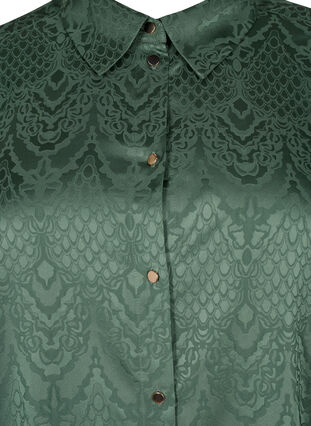 Lång skjorta med strukturmönster, Duck Green, Packshot image number 2