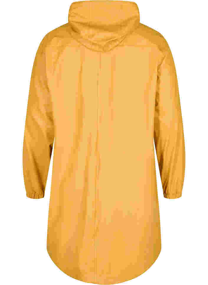 Regnjacka med huva och knappar, Spruce Yellow, Packshot image number 1