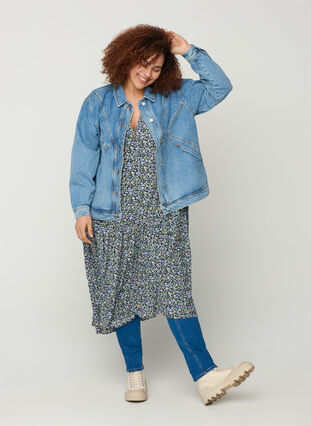 Ljus jeansjacka i bomull, Light Blue ASS, Model image number 2