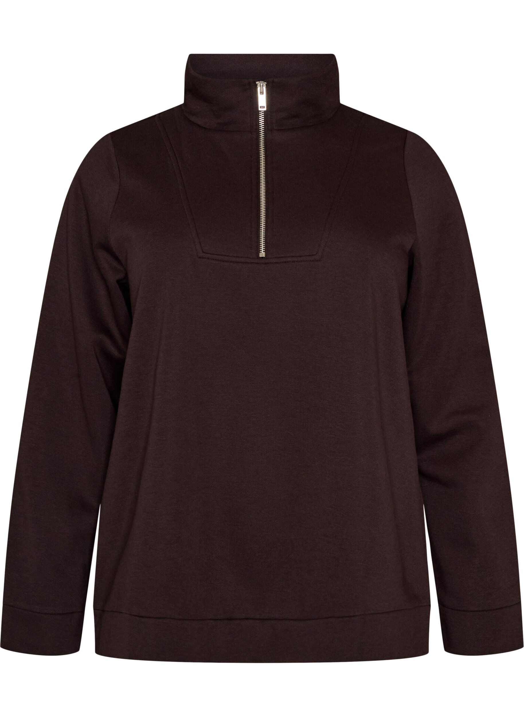 FLASH - Sweatshirt med h&ouml;g krage och dragkedja