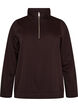 Sweatshirt med h&ouml;g krage och dragkedja, Brun, Packshot image number 0