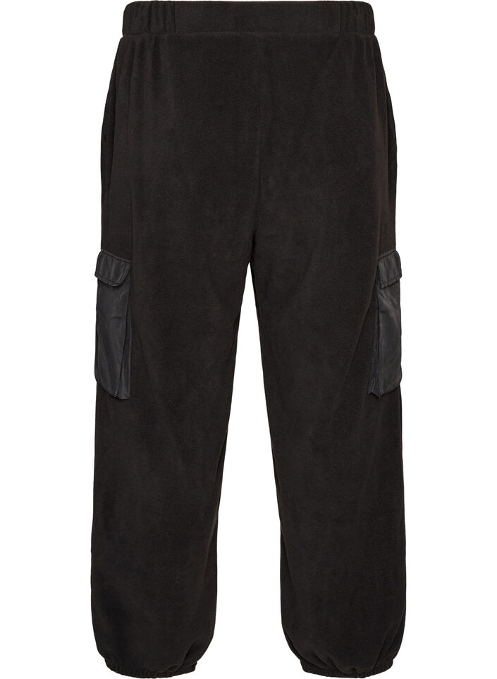 Joggers i fleece med cargofickor, Svart, Packshot image number 1