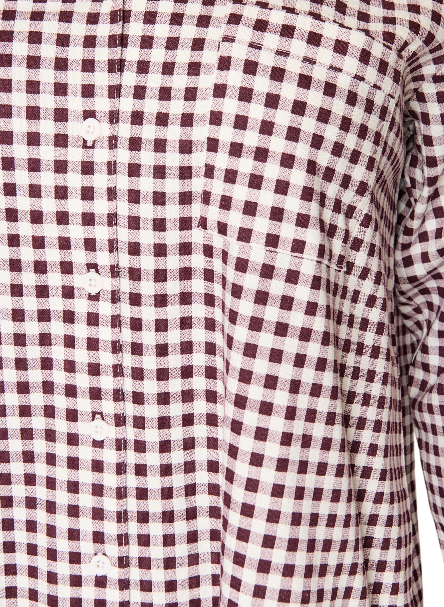 ZizziPyjamasskjorta i bomull med br&ouml;stficka, R&ouml;d, Packshot image number 2