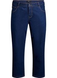 Croppade Vera-jeans med raka ben, Bl&aring;