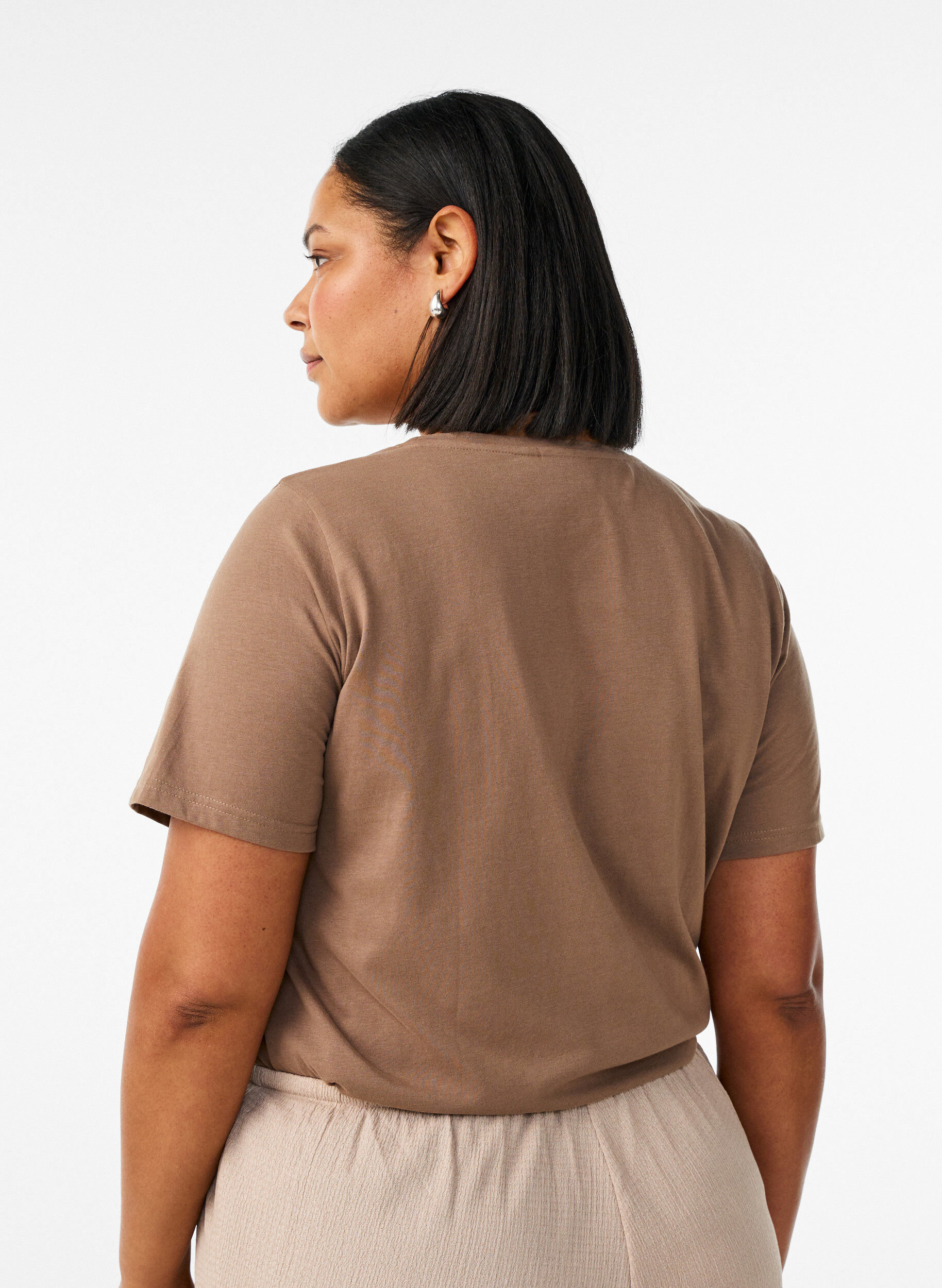 ZizziT-shirt med tryck, Brun, Model image number 2