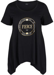 A-linjeformad t-shirt i bomull, Black FIERCE