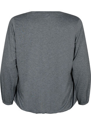 Melerad tröja med långa ärmar och v-hals, Scarab Mel., Packshot image number 1