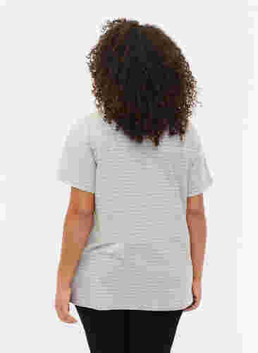 Melerad t-shirt i bomull, Light Grey Melange, Model image number 1