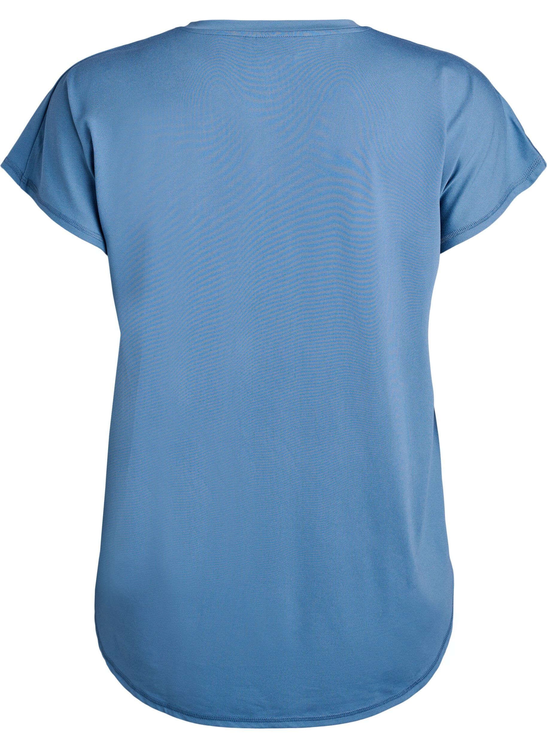 ZizziKort&auml;rmad tr&auml;nings-t-shirt med v-ringning, Bl&aring;, Packshot image number 1