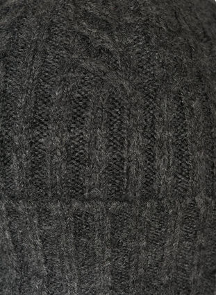 Stickad mössa med tofs, Dark Grey Melange, Packshot image number 1