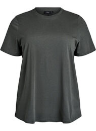 Enkel t-shirt i bomull med rund halsringning, Gr&ouml;n