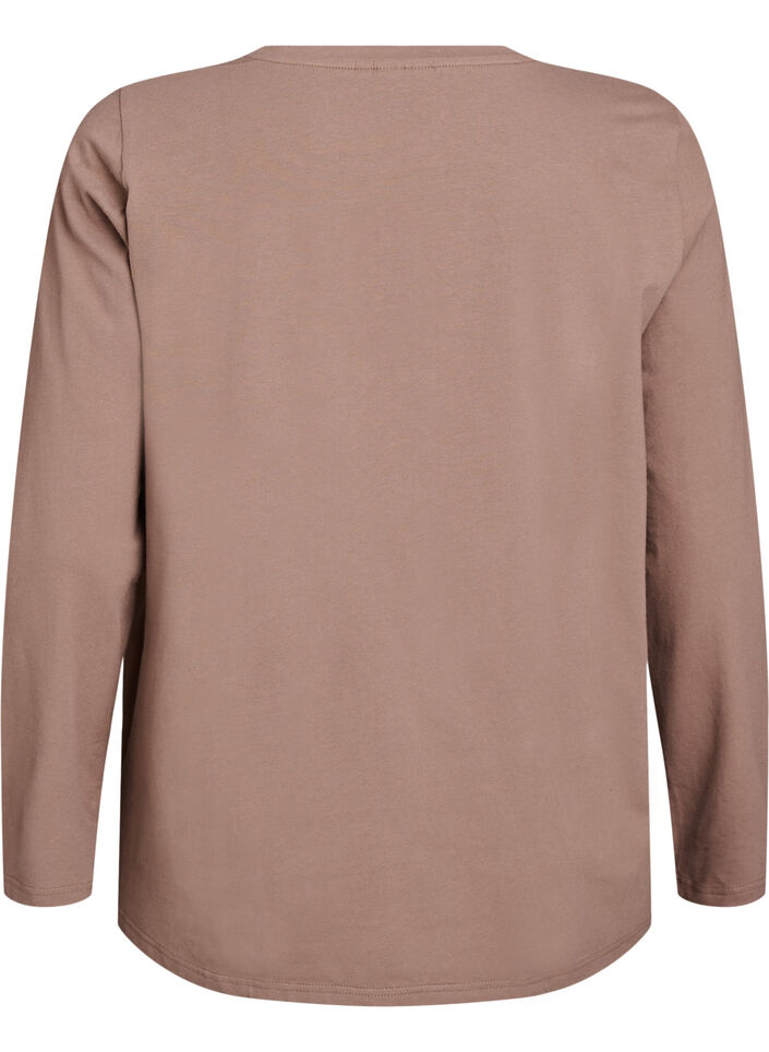 Baslinne i jersey med l&aring;nga &auml;rmar, Brun, Packshot image number 1