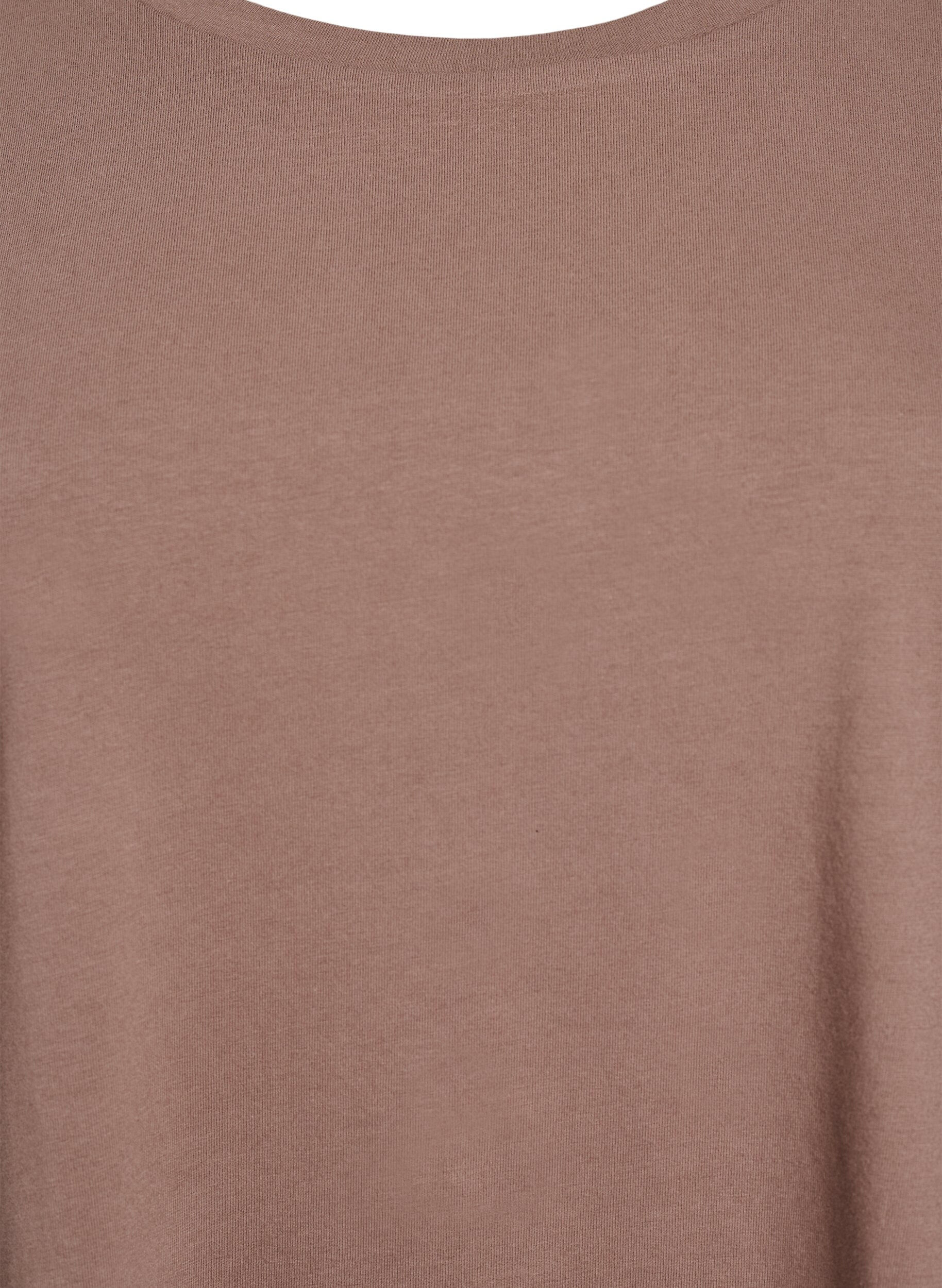 ZizziBaslinne i jersey med l&aring;nga &auml;rmar, Brun, Packshot image number 2