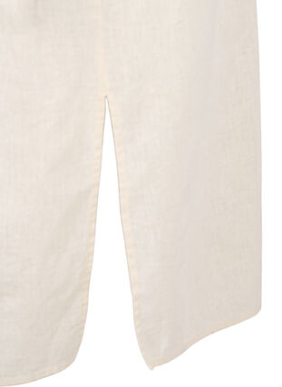Lång skjorta i bomullsblandning med linne, Sandshell, Packshot image number 3