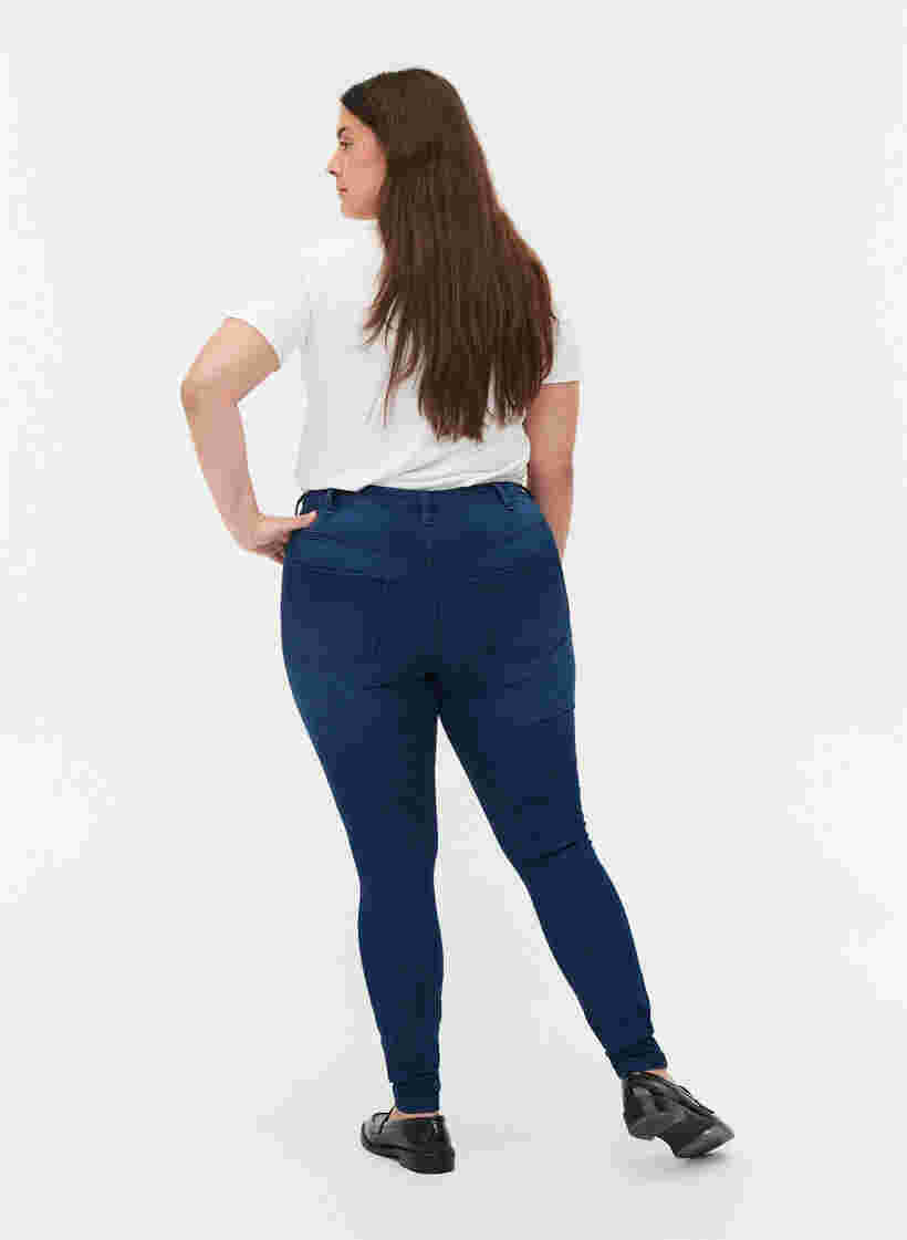 Super slim Amy jeans med hög midja, Blue denim, Model image number 2