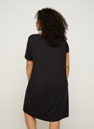 Klänning med korta ärmar, Black, Model image number 1