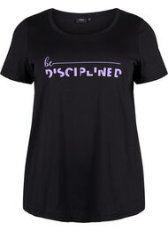 T-shirt till träning med print, Black w. Disciplined