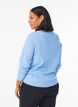 Stickad blus med rund hals, Bl&aring;, Model image number 2