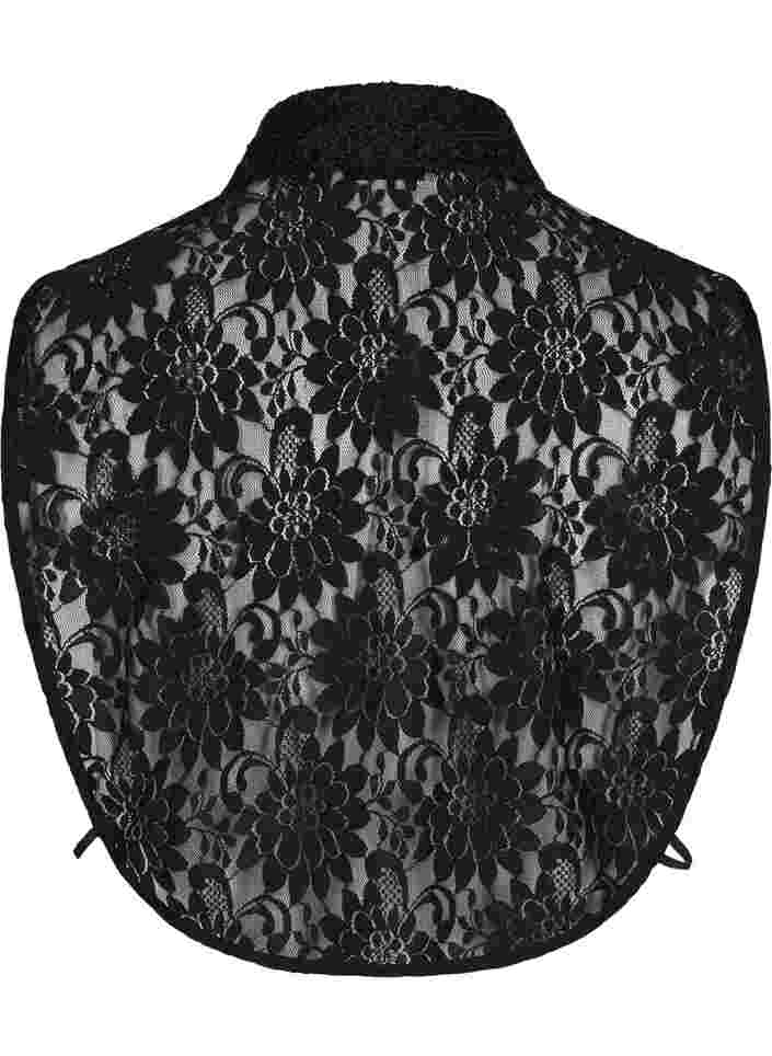 Skjortkrage i spetsmaterial, Black, Packshot image number 1