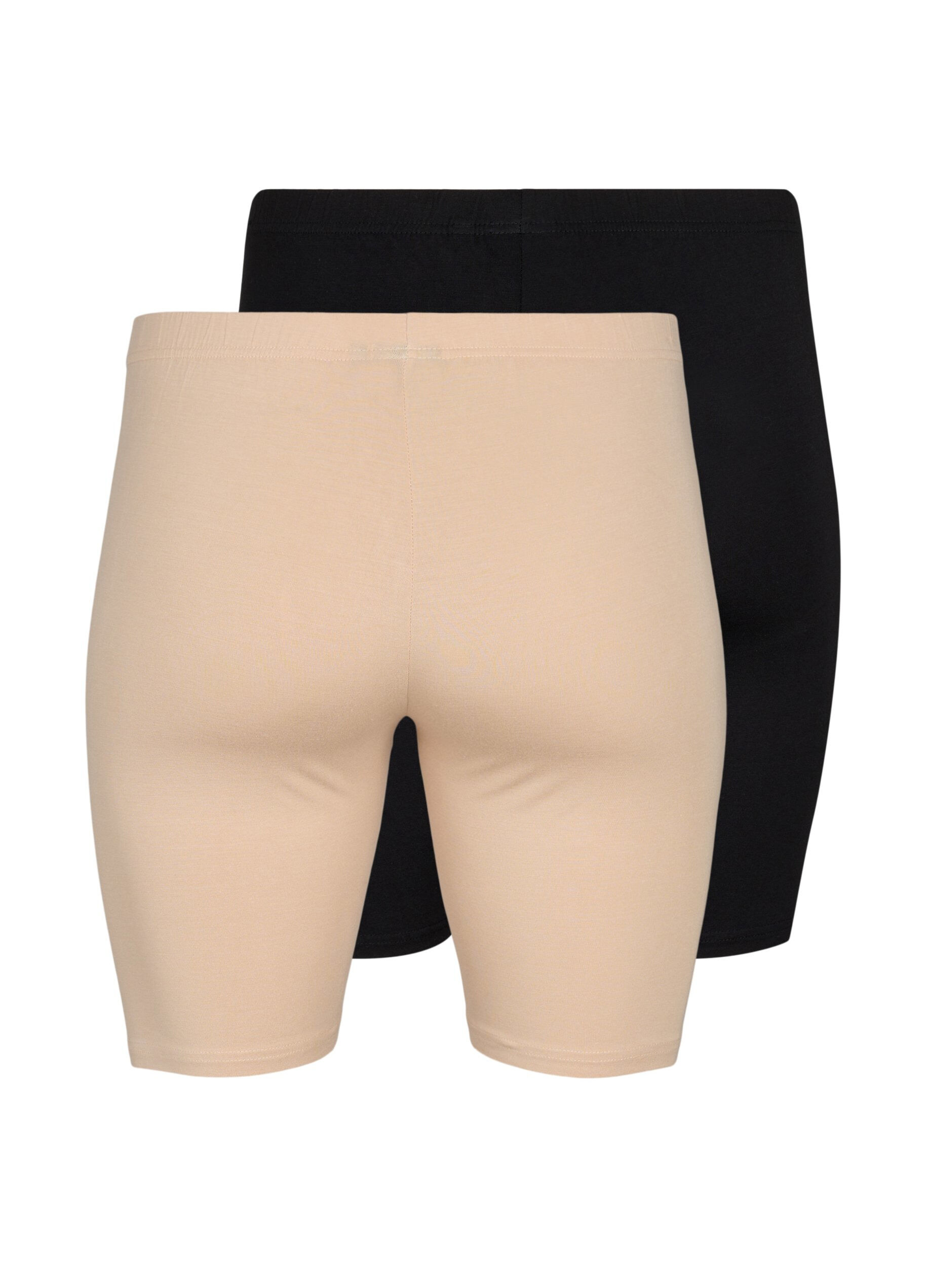 Zizzi2-pack cykelshorts i viskos, Beige, Packshot image number 1