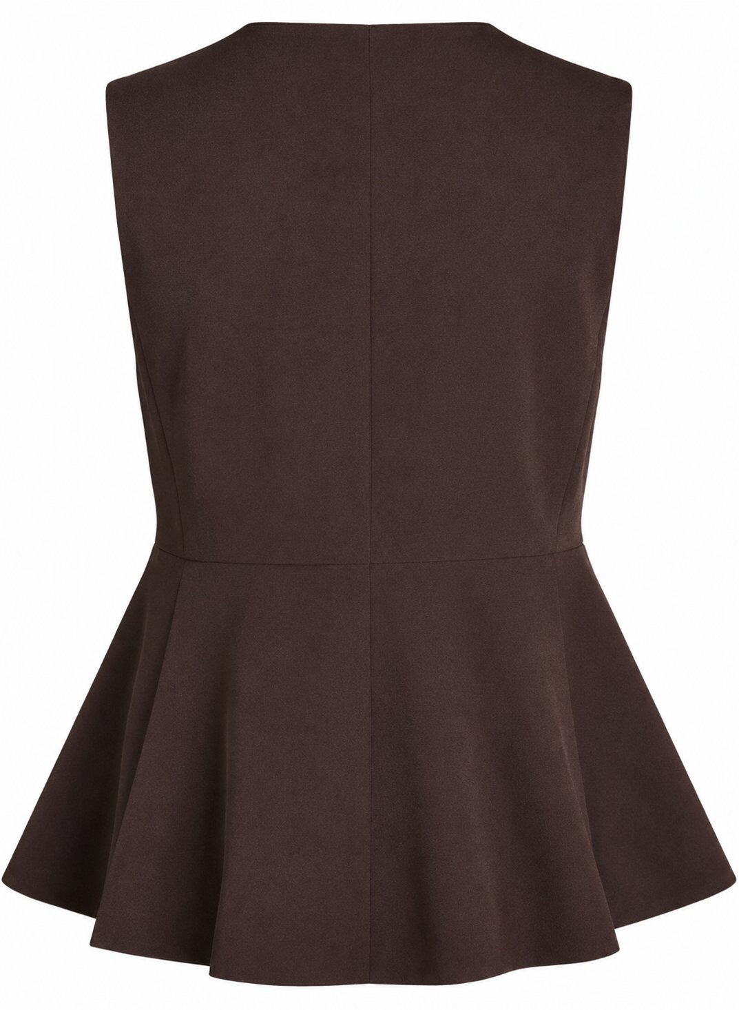 ZizziKritstrecksrandig v&auml;st med peplum, Brun, Packshot image number 1